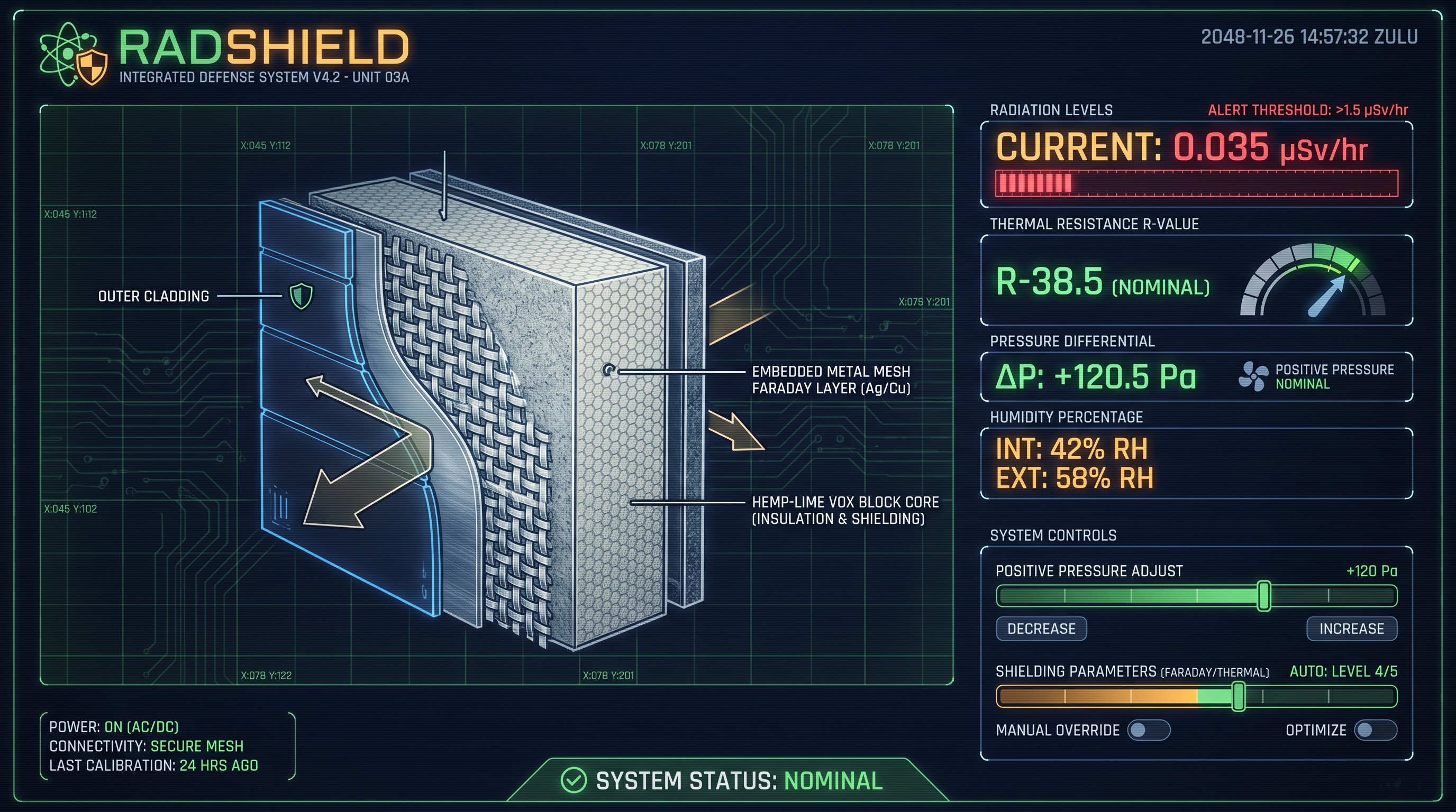 RadShield GUI — Radiation and thermal shielding control system